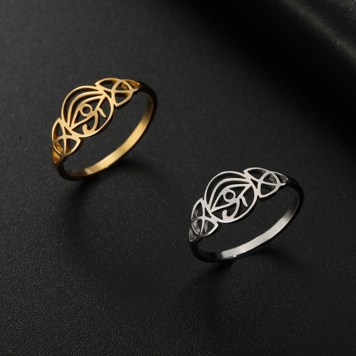 Eye of Horus Egyptian Knot Ring — Stainless Steel Men's Ring